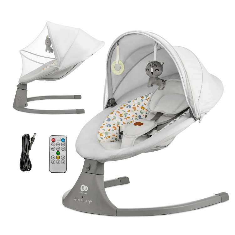 KINDERKRAFT STOLICA ZA LJULJANJE LUMI 2 LIGHT GRAY